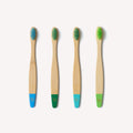 Children's Bamboo Toothbrush - 4 Pack - Aqua Colour